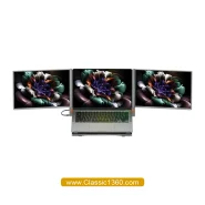 مانیتور دوصفحه ای قابل حمل Powerology Portable Dual Screen Monitor خاکستری